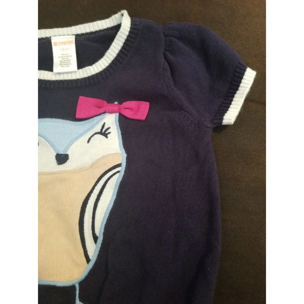 Gymboree charm class owl sweater‎ xs 4